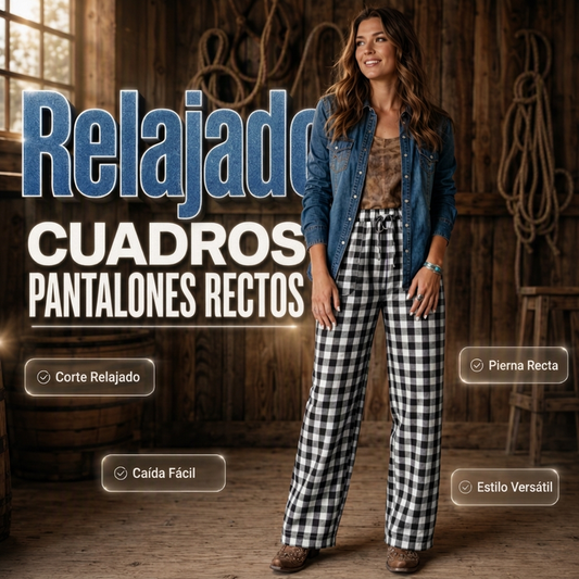 ⏰🔥 ¡OFERTA 50% OFF! 👖✨ Pantalón de Cuadros de Pierna Recta para Mujer – Corte Favorecedor, Cómodo y Elegante para Cada Día