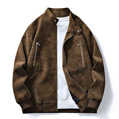⏰🔥 ¡OFERTA 50% OFF! 🧥✨ Cazadora Bomber Retro de Ante para Hombre – Corte Oversize, Estilo Urbano y Comodidad Premium para el Día a Día