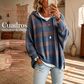 ⏰🔥 ¡OFERTA 50% OFF! 🧶✨ Jersey de Punto con Capucha para Mujer – Diseño Retro de Cuadros, Corte Oversize y Comodidad Suave Todo el Día
