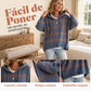 ⏰🔥 ¡OFERTA 50% OFF! 🧶✨ Jersey de Punto con Capucha para Mujer – Diseño Retro de Cuadros, Corte Oversize y Comodidad Suave Todo el Día
