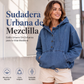 ⏰🔥 ¡OFERTA 50% OFF! 👕✨ Sudadera con Capucha de Mezclilla para Mujer – Estilo Urbano Oversize, Diseño Casual y Comodidad Todo el Día