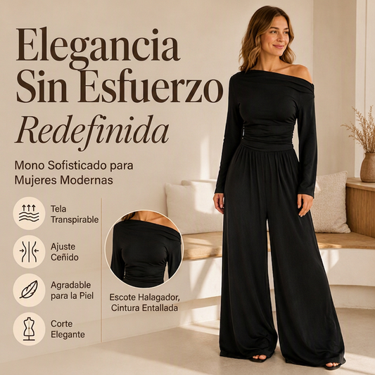 ⏰🔥 ¡OFERTA 50% OFF! 👗✨ Mono de Pierna Ancha con Hombros al Descubierto para Mujer – Estilo Elegante, Silueta Favorecedora y Comodidad Veraniega