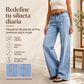 ⏰🔥 ¡OFERTA 50% OFF! 👖✨ Jeans de Pierna Ancha para Mujer – Ajuste Elástico, Estilo Moderno y Borde Sin Rematar con Look Casual