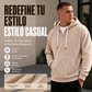 Sudadera con capucha de pana con media cremallera para hombre, estilo casual