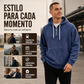 Sudadera con capucha de pana con media cremallera para hombre, estilo casual