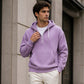 Sudadera con capucha de pana con media cremallera para hombre, estilo casual