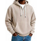 Sudadera con capucha de pana con media cremallera para hombre, estilo casual