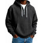 Sudadera con capucha de pana con media cremallera para hombre, estilo casual