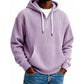 Sudadera con capucha de pana con media cremallera para hombre, estilo casual