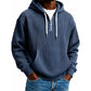 Sudadera con capucha de pana con media cremallera para hombre, estilo casual