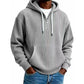 Sudadera con capucha de pana con media cremallera para hombre, estilo casual