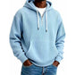 Sudadera con capucha de pana con media cremallera para hombre, estilo casual
