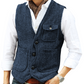 Chaleco informal de cuello en V para hombre, estilo vintage
