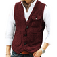 Chaleco informal de cuello en V para hombre, estilo vintage