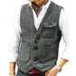 Chaleco informal de cuello en V para hombre, estilo vintage