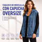 🔥⏰ ¡50% OFF POR TIEMPO LIMITADO! 👖✨ Chaleco Vaquero con Capucha Oversize para Mujer – Estilo Urbano, Corte Cómodo y Diseño Versátil