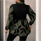 Camisa estampada elegante de falso dos piezas para mujer