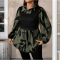Camisa estampada elegante de falso dos piezas para mujer