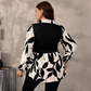 Camisa estampada elegante de falso dos piezas para mujer