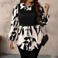 Camisa estampada elegante de falso dos piezas para mujer