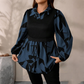 Camisa estampada elegante de falso dos piezas para mujer