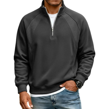 ⏰🔥 ¡OFERTA 50% OFF! 🧥✨ Sudadera de Media Cremallera para Hombre – Interior Cálido, Corte Holgado y Estilo Casual Urbano