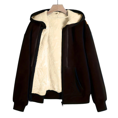 ⏰🔥 ¡50% OFF POR TIEMPO LIMITADO! 🧥❄️ Sudadera con Capucha Cálida para Mujer – Forro Acolchado Suave, Corte Holgado y Comodidad Invernal XL-5XL