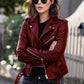 ⏰🔥 ¡50% OFF POR TIEMPO LIMITADO! 🧥✨ Chaqueta Moto de Cuero PU para Mujer – Corte Slim, Diseño Corto y Estilo Urbano con Actitud