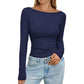 ⏰🔥 ¡OFERTA 50% OFF! 👚✨ Top de Punto Canelado para Mujer – Cuello Barco Elegante, Corte Favorecedor y Comodidad Todo el Día