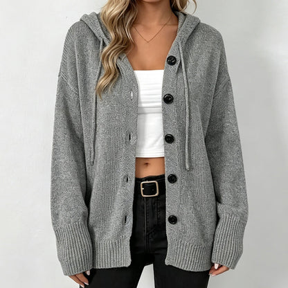 ⏰🔥 ¡50% OFF POR TIEMPO LIMITADO! 🧥✨ Chaqueta de Punto con Capucha para Mujer – Suave, Cálida y Holgada para Looks Casuales de Otoño e Invierno