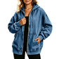 ⏰🔥 ¡50% OFF POR TIEMPO LIMITADO! 🧥✨ Chaqueta Vaquera con Capucha para Mujer – Corte Oversize, Cómoda y Versátil para Otoño e Invierno