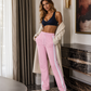 ⏰🔥 ¡50% OFF POR TIEMPO LIMITADO! 👖✨ Pantalones Deportivos Draped Motion para Mujer – Talle Alto, Pierna Ancha y Comodidad Elegante para Todo el Día