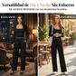 Conjunto para mujer de top de cuello cuadrado y pantalones de pierna ancha