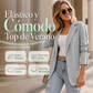 Blazer de punto trenzado para mujer con raya lateral