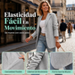 Blazer de punto trenzado para mujer con raya lateral