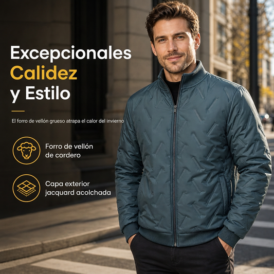 Abrigo acolchado forrado de felpa para hombre, ideal para invierno