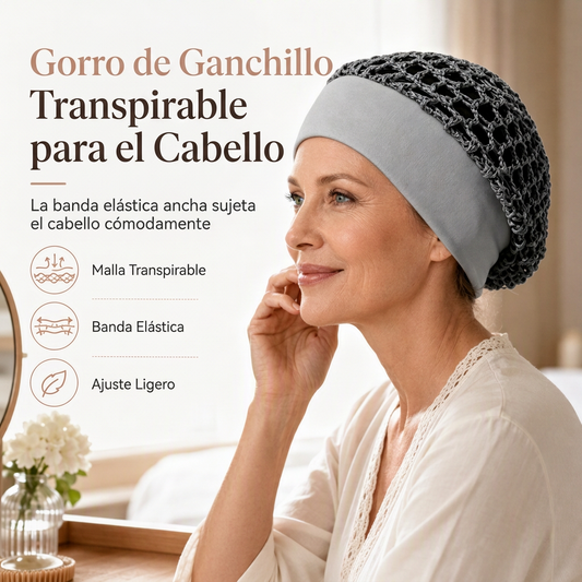 ⏰🔥 ¡50% OFF POR TIEMPO LIMITADO! 🧢 Gorro de Cabello de Ganchillo Transpirable para Mujer – Diseño Ligero, Cómodo y Protección Capilar Durante la Noche