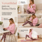 Conjunto de top de punto y leggings a cuadros para mujer