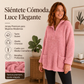 Sudadera de felpa con media cremallera y bolsillos para mujer