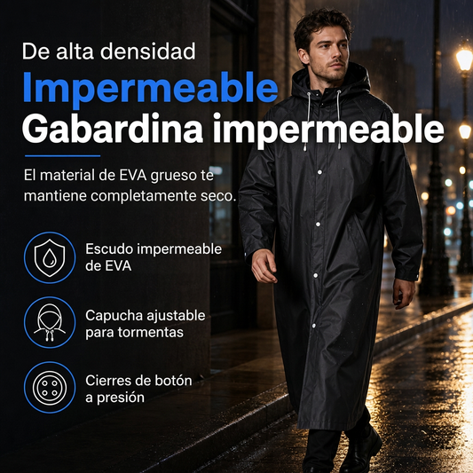 Poncho de lluvia largo de EVA con capucha