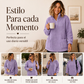 Sudadera de felpa con media cremallera y bolsillos para mujer