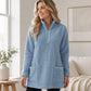 Sudadera de felpa con media cremallera y bolsillos para mujer