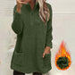 Sudadera de felpa con media cremallera y bolsillos para mujer