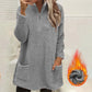 Sudadera de felpa con media cremallera y bolsillos para mujer