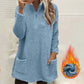 Sudadera de felpa con media cremallera y bolsillos para mujer