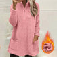 Sudadera de felpa con media cremallera y bolsillos para mujer