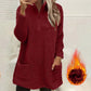 Sudadera de felpa con media cremallera y bolsillos para mujer