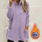 Sudadera de felpa con media cremallera y bolsillos para mujer