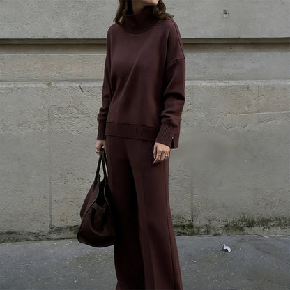 Conjunto de sudadera de cuello alto con cremallera lateral y pantalón 🔥 Envío gratuito por la compra de 2 artículos