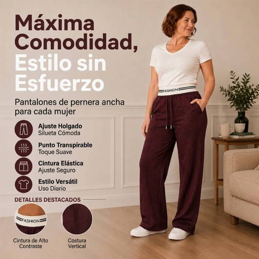 ⏰🔥 ¡50% OFF POR TIEMPO LIMITADO! 👖 Pantalones de Chándal de Pierna Ancha y Cintura Alta para Mujer – Ajuste Cómodo, Silueta Favorecedora y Estilo Casual ✨
